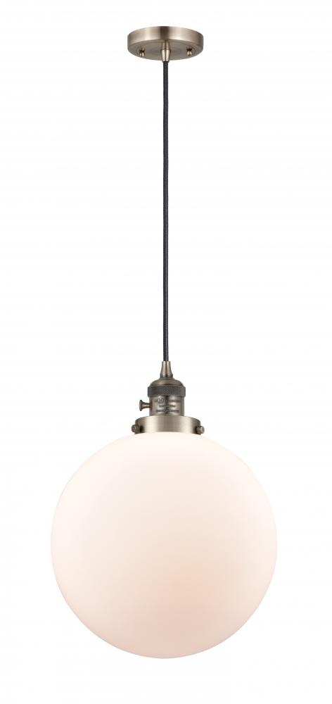 Beacon - 1 Light - 12 inch - Antique Brass - Cord hung - Mini Pendant