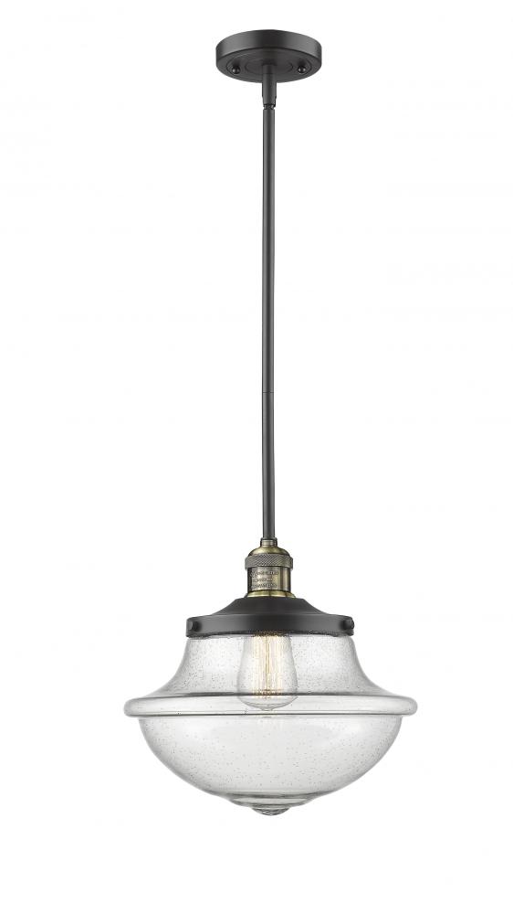 Oxford - 1 Light - 12 inch - Black Antique Brass - Stem Hung - Mini Pendant