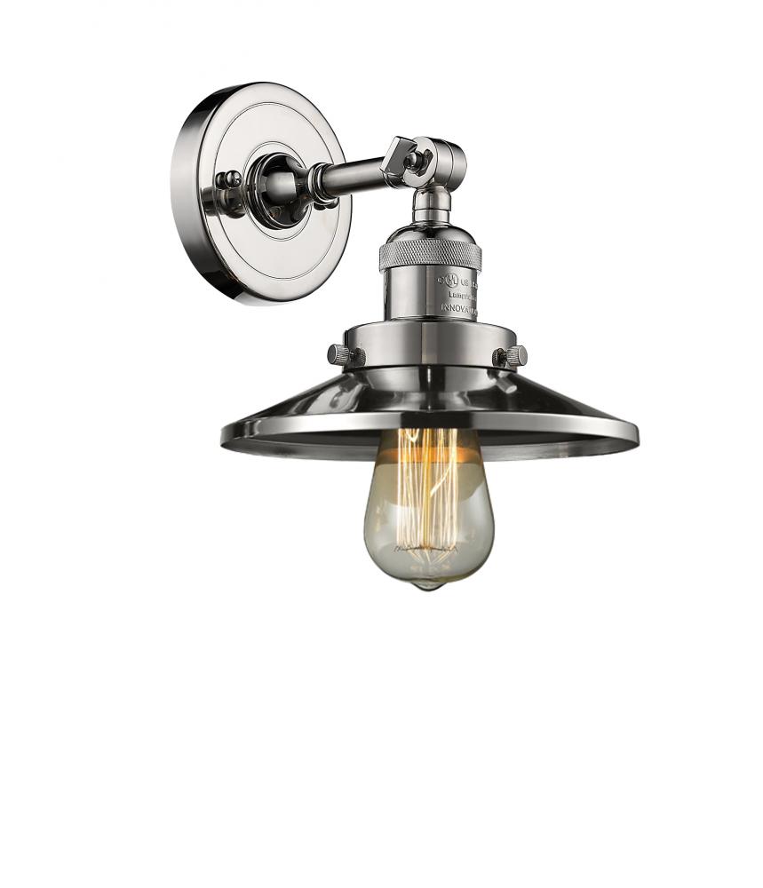 Railroad - 1 Light - 8 inch - Polished Nickel - Sconce