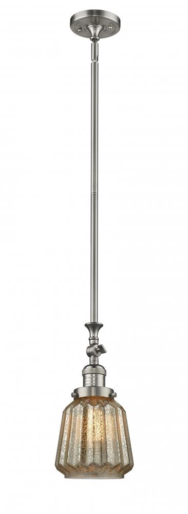 Chatham - 1 Light - 7 inch - Brushed Satin Nickel - Stem Hung - Mini Pendant