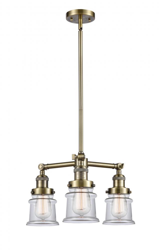 Canton - 3 Light - 18 inch - Antique Brass - Stem Hung - Chandelier