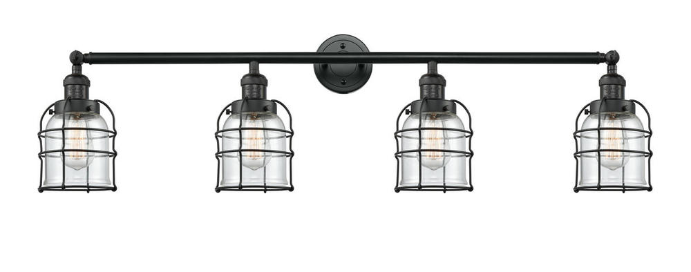 Bell Cage - 4 Light - 42 inch - Matte Black - Bath Vanity Light