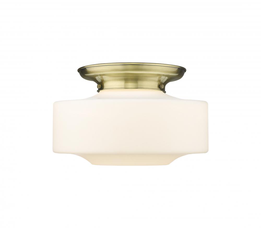 Bridgeton - 1 Light - 16 inch - Antique Brass - Flush Mount