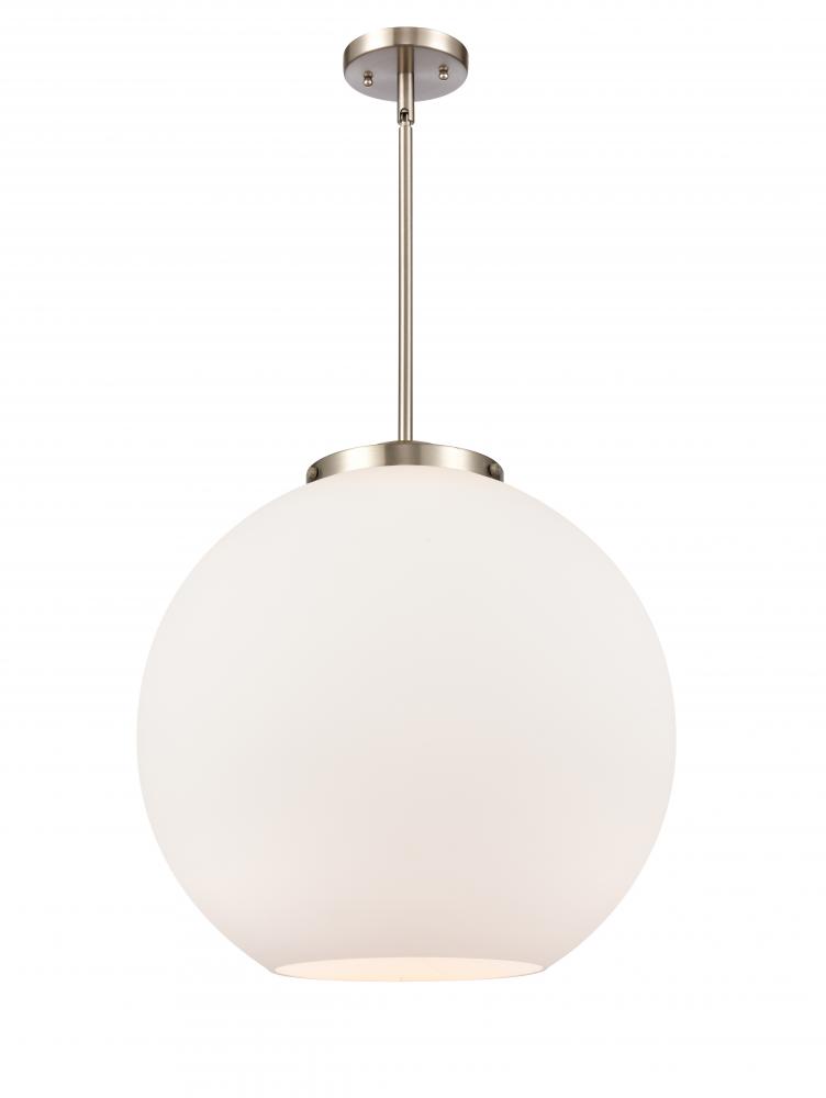 Athens - 1 Light - 18 inch - Brushed Satin Nickel - Stem Hung - Pendant