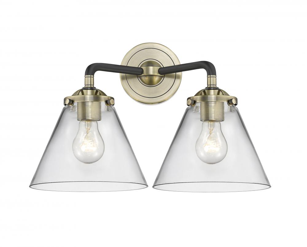 Cone - 2 Light - 16 inch - Black Antique Brass - Bath Vanity Light