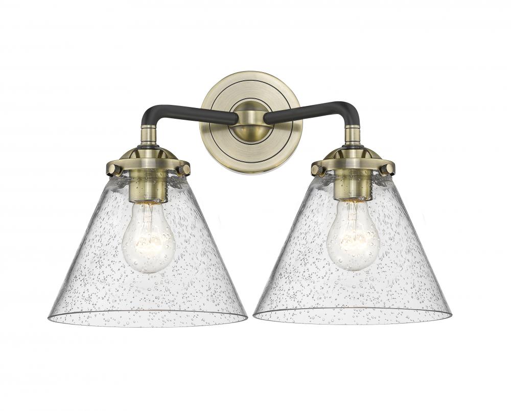 Cone - 2 Light - 16 inch - Black Antique Brass - Bath Vanity Light