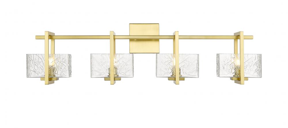 Striate - 4 Light - 33 inch - Satin Gold - Bath Vanity Light