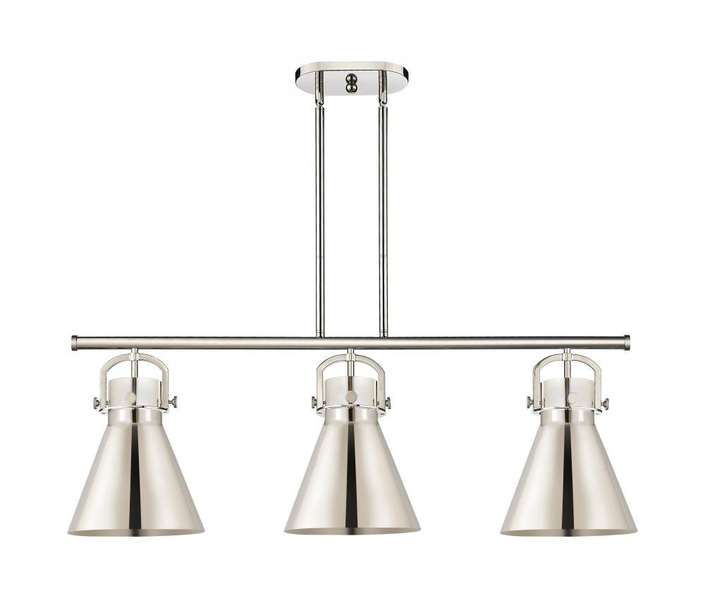 Newton Cone - 3 Light - 42 inch - Polished Nickel - Island Light