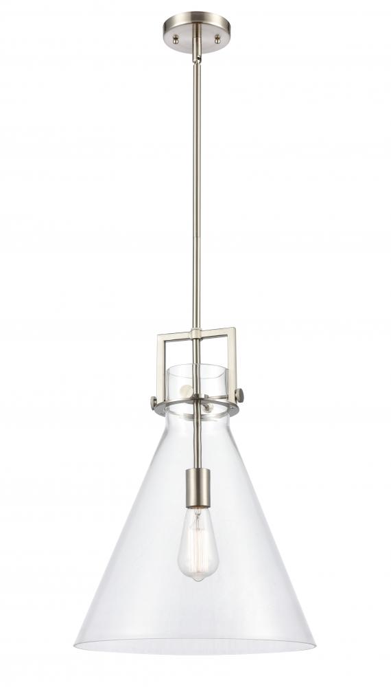 Newton Cone - 1 Light - 14 inch - Satin Nickel - Pendant