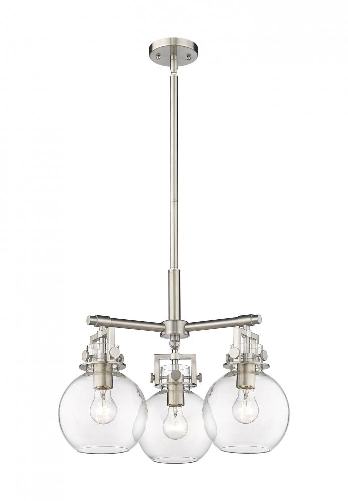 Newton Sphere - 3 Light - 21 inch - Satin Nickel - Pendant