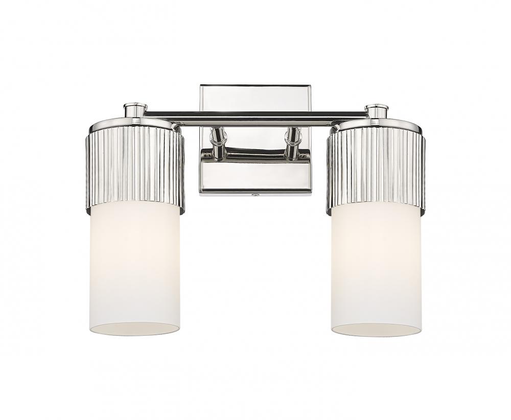 Bolivar - 2 Light - 14 inch - Polished Nickel - Bath Vanity Light