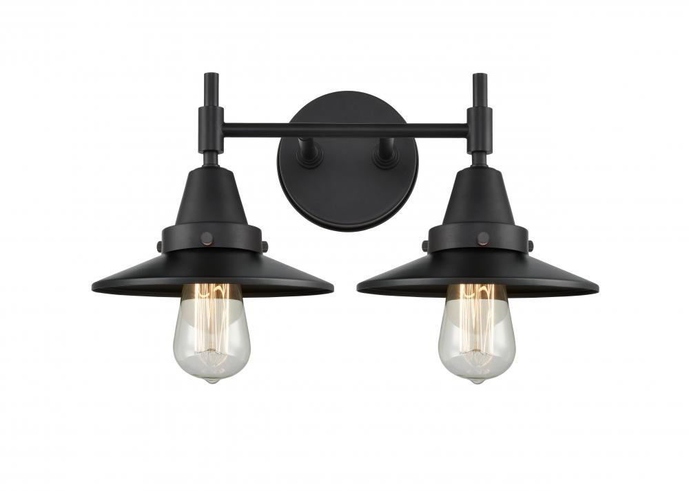 Railroad - 2 Light - 17 inch - Matte Black - Bath Vanity Light