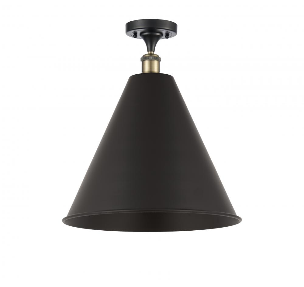 Berkshire - 1 Light - 16 inch - Black Antique Brass - Semi-Flush Mount