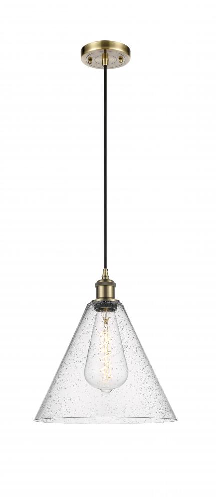 Berkshire - 1 Light - 12 inch - Antique Brass - Cord hung - Mini Pendant