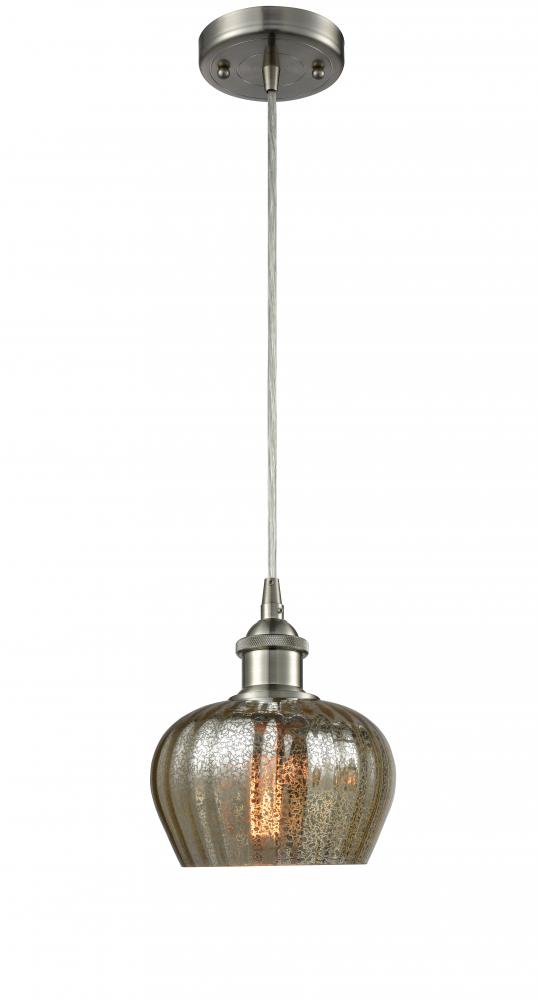 Fenton - 1 Light - 7 inch - Brushed Satin Nickel - Cord hung - Mini Pendant