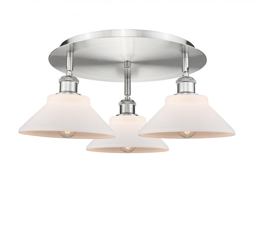 Orwell - 3 Light - 20 inch - Satin Nickel - Flush Mount