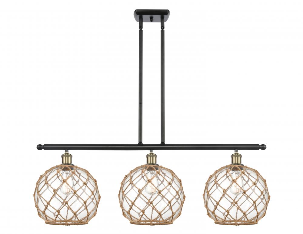 Farmhouse Rope - 3 Light - 37 inch - Black Antique Brass - Cord hung - Island Light