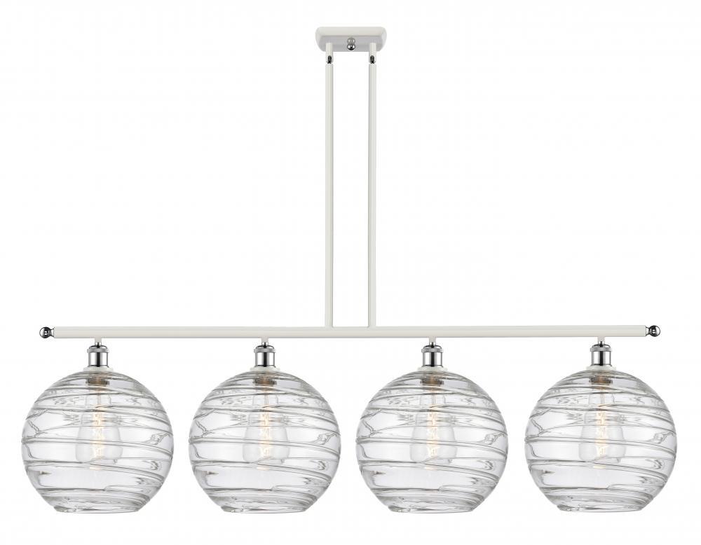 Athens Deco Swirl - 4 Light - 50 inch - White Polished Chrome - Cord hung - Island Light