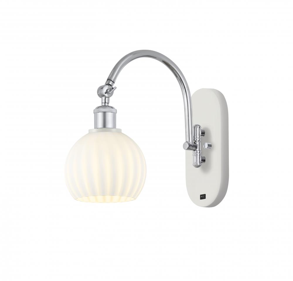 White Venetian - 1 Light - 6 inch - White Polished Chrome - Sconce