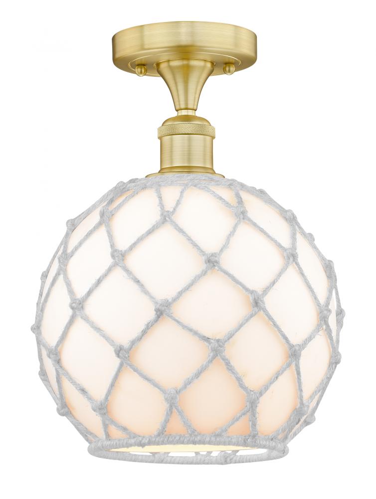 Farmhouse Rope - 1 Light - 10 inch - Satin Gold - Semi-Flush Mount