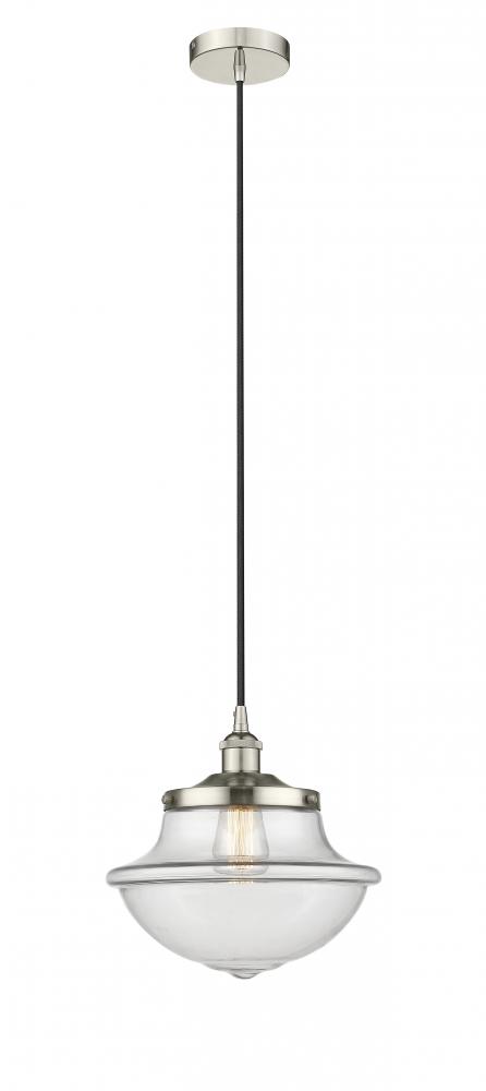 Oxford - 1 Light - 12 inch - Polished Nickel - Mini Pendant