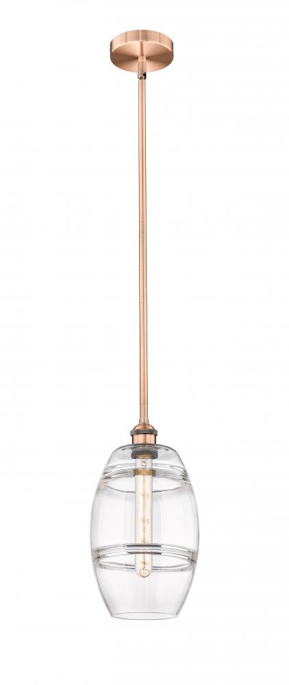 Vaz - 1 Light - 8 inch - Antique Copper - Cord hung - Mini Pendant