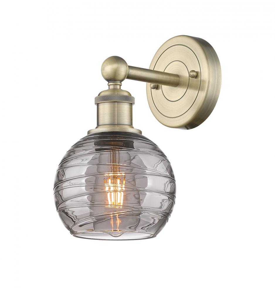 Athens Deco Swirl - 1 Light - 6 inch - Antique Brass - Sconce