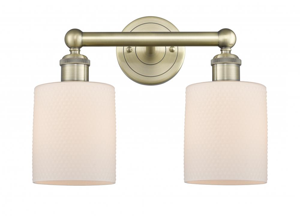 Cobbleskill - 2 Light - 14 inch - Antique Brass - Bath Vanity Light