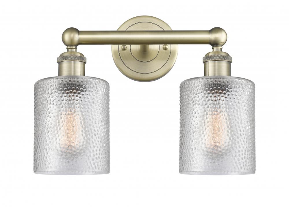 Cobbleskill - 2 Light - 14 inch - Antique Brass - Bath Vanity Light