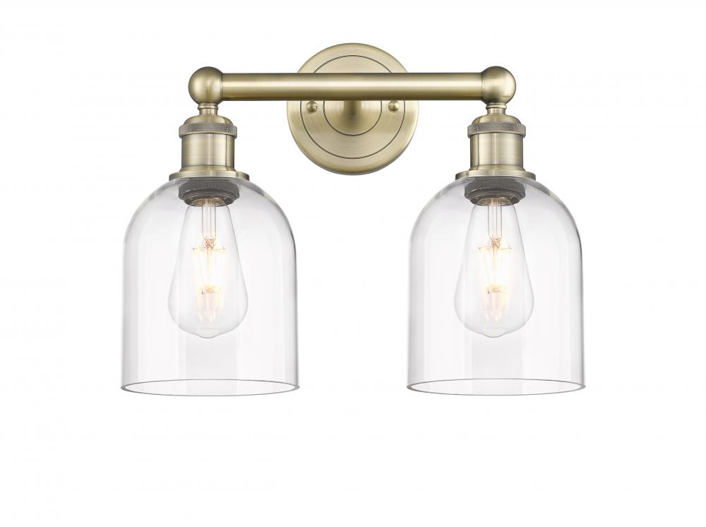 Bella - 2 Light - 15 inch - Antique Brass - Bath Vanity Light