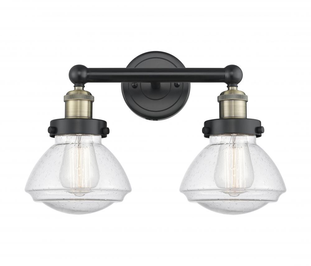 Olean - 2 Light - 16 inch - Black Antique Brass - Bath Vanity Light