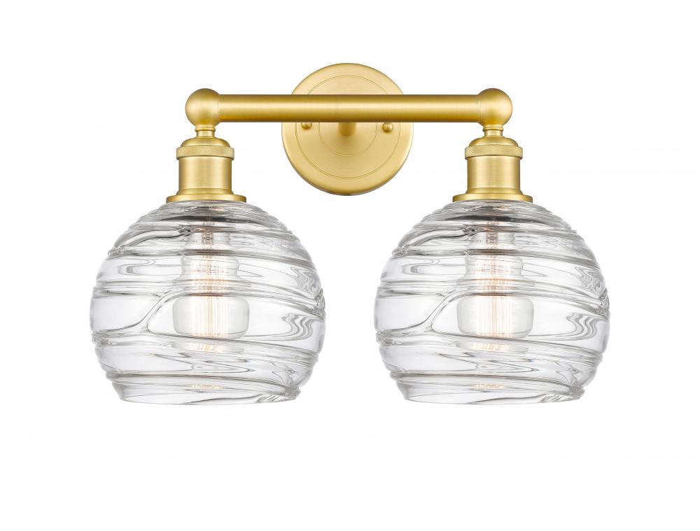 Athens Deco Swirl - 2 Light - 17 inch - Satin Gold - Bath Vanity Light