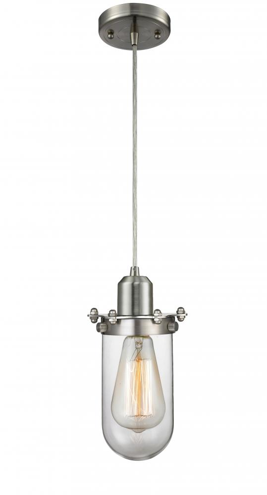 Centri - 1 Light - 5 inch - Brushed Satin Nickel - Cord hung - Mini Pendant