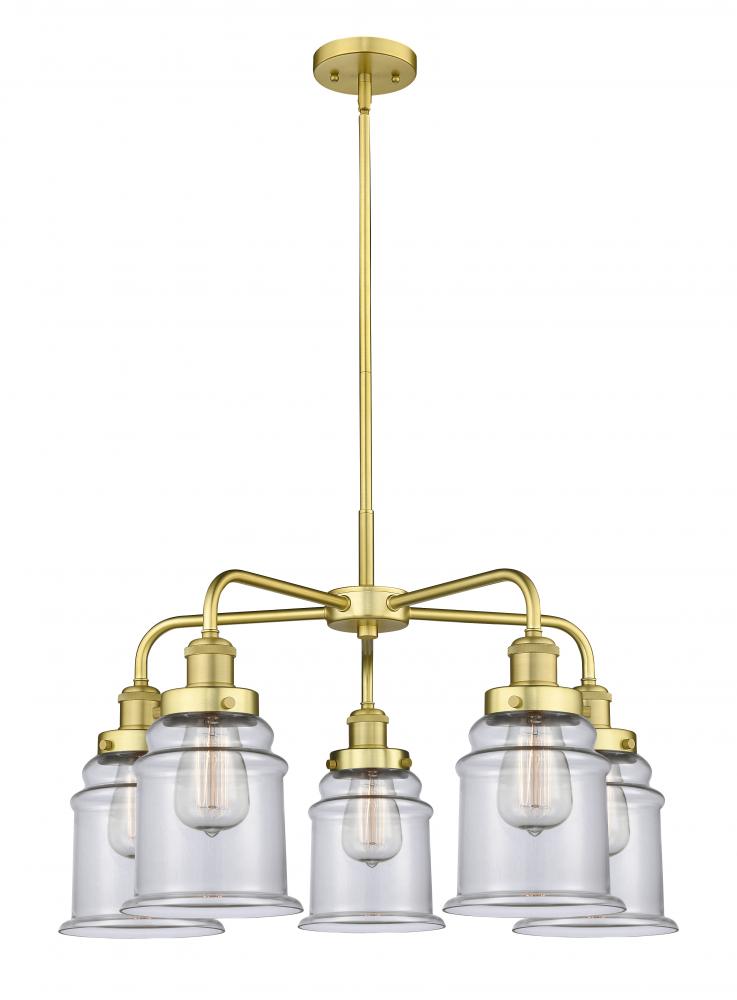 Canton - 5 Light - 25 inch - Satin Gold - Chandelier