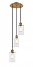 Innovations Lighting 113B-3P-BB-G802 - Clymer - 3 Light - 10 inch - Brushed Brass - Cord Hung - Multi Pendant