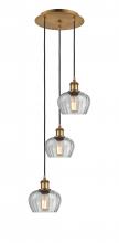 Innovations Lighting 113B-3P-BB-G92 - Fenton - 3 Light - 13 inch - Brushed Brass - Cord Hung - Multi Pendant