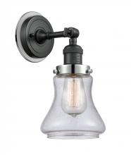 Innovations Lighting 203BK-BPPC-HRPC-G194 - Bellmont - 1 Light - 7 inch - Matte Black - Sconce