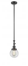 Innovations Lighting 206-OB-G202-6 - Beacon - 1 Light - 6 inch - Oil Rubbed Bronze - Stem Hung - Mini Pendant