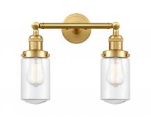 Innovations Lighting 208-SG-G312 - Dover - 2 Light - 14 inch - Satin Gold - Bath Vanity Light