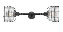 Innovations Lighting 208L-BK-G74-CE - Bell Cage - 2 Light - 9 inch - Matte Black - Bath Vanity Light