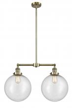 Innovations Lighting 209-AB-G204-12 - Beacon - 2 Light - 27 inch - Antique Brass - Stem Hung - Island Light