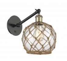 Innovations Lighting 317-1W-BAB-G122-8RB - Farmhouse Rope - 1 Light - 8 inch - Black Antique Brass - Sconce