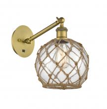 Innovations Lighting 317-1W-BB-G122-8RB - Farmhouse Rope - 1 Light - 8 inch - Brushed Brass - Sconce