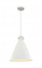 Innovations Lighting 410-1PL-SN-M411-18W - Newton Cone - 1 Light - 18 inch - Satin Nickel - Cord hung - Pendant