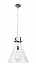 Innovations Lighting 410-1SL-BK-G411-16CL - Newton Cone - 1 Light - 16 inch - Matte Black - Pendant