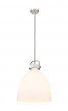 Innovations Lighting 410-1SL-SN-G412-16WH - Newton Bell - 1 Light - 16 inch - Satin Nickel - Pendant