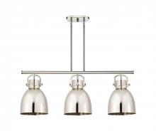 Innovations Lighting 410-3I-PN-M412-10PN - Newton Bell - 3 Light - 42 inch - Polished Nickel - Island Light