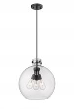 Innovations Lighting 410-3PL-BK-G410-16SDY - Newton Sphere - 3 Light - 16 inch - Matte Black - Cord hung - Pendant