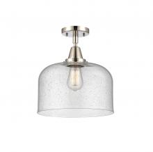 Innovations Lighting 447-1C-PN-G74-L - Bell - 1 Light - 12 inch - Polished Nickel - Flush Mount