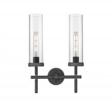 Innovations Lighting 471-2W-WZ-G471-12CL - Lincoln - 2 Light - 14 inch - Weathered Zinc - Bath Vanity Light